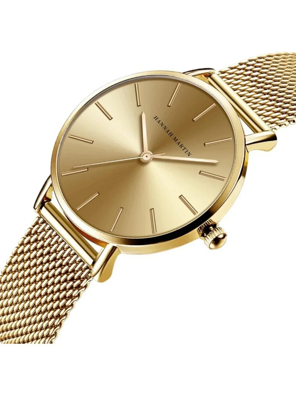 Luxury Vintage Gold Watch for Women, 36mm Round Case, Stainless Steel Band